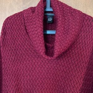 EUC Design History Knit Burgundy Cowl Neck Sweater/Poncho size S